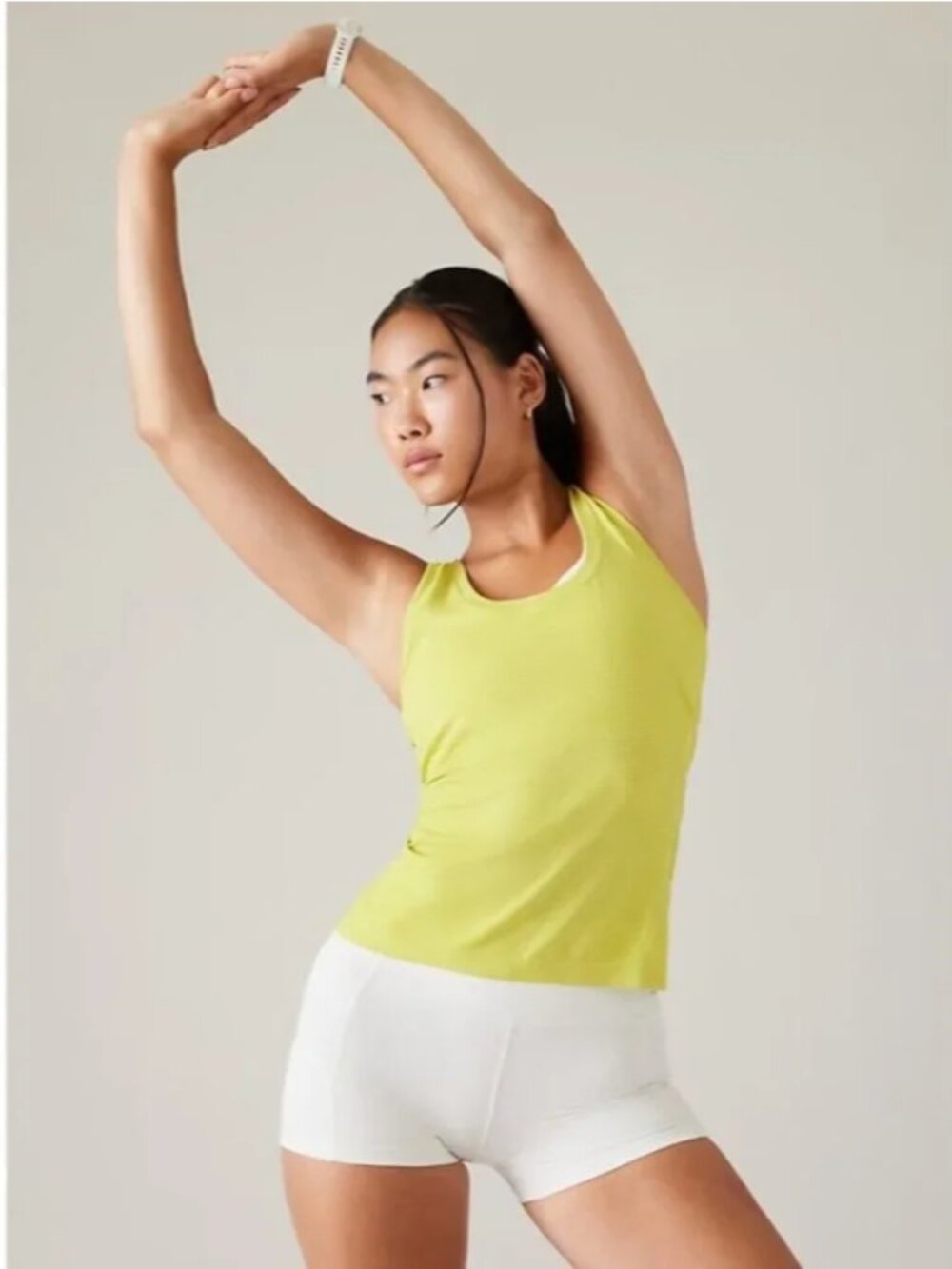 Athleta Momentum Seamless Tank Green Stripes | Size M